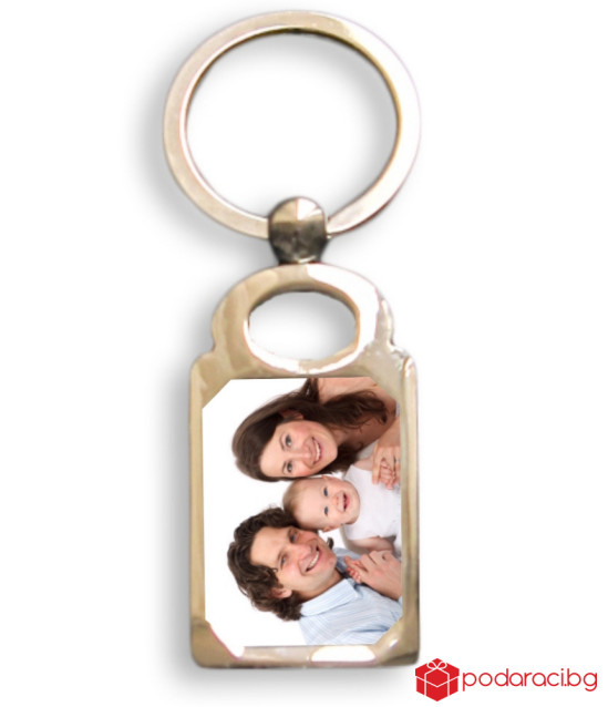 Metal keychain with your photo and text